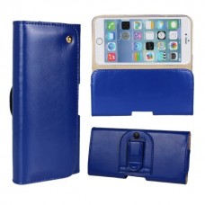 Samsung Galaxy S6 Edge Plus - Genuine Leather Pouch Carrying Case Wallet Holster with Belt Clip Phone Protective Cover Case - Blue